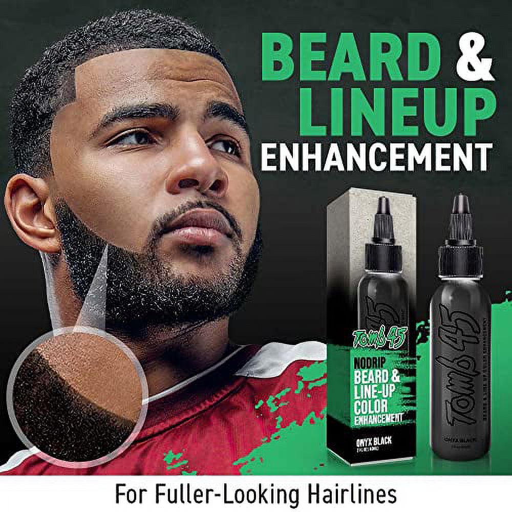 NO DRIP Enhancement Color (Onyx Black) | Hair Enhancer For Beard Lineup |  Water Resistant Hairline Filler Spray | Barber Beard Liner For Thicker